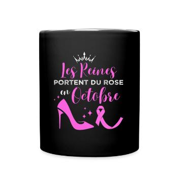 Octobre rose solidarité cancer du sein cadeau - Mug uni - noir - Devant