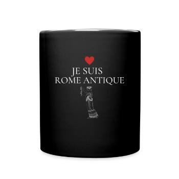 Je suis Rome antique femme debout blanc coeur - Mug uni - noir - Devant