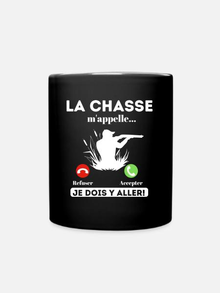 La chasse m' appelle humour chasseur cadeau chasse - Mug uni - noir