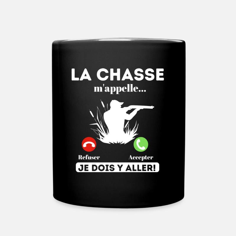 La chasse m' appelle humour chasseur cadeau chasse - Mug uni - noir