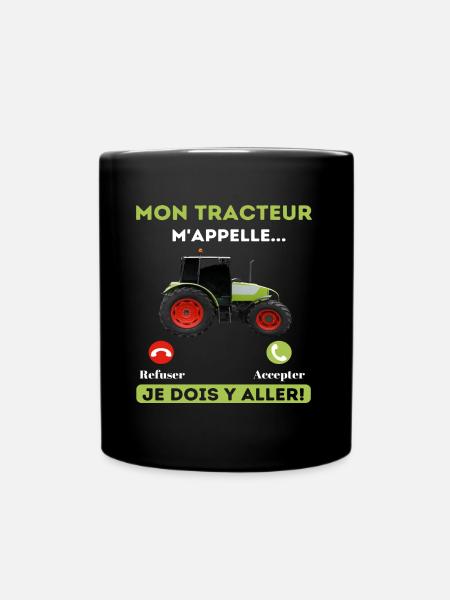Mon tracteur m' appelle humour agriculteur cadeau - Mug uni - noir