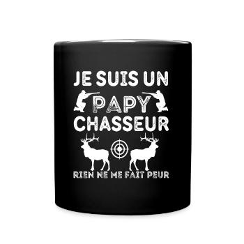 Papy chasseur humour chasse cadeau grand-père - Mug uni - noir - Devant