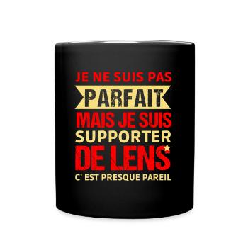 Supporter de Lens Cadeau pour supporter lensois - Mug uni - noir - Devant