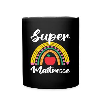 Super maitresse cadeau maîtresse d' école. - Mug uni - noir - Devant