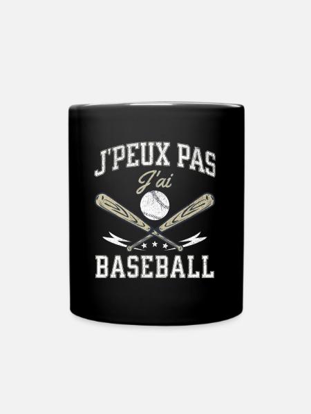 Baseball humour j' peux pas j' ai baseball cadeau - Mug uni - noir