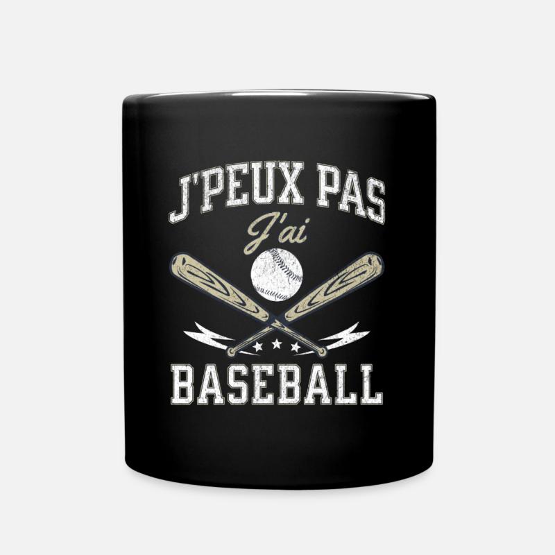 Baseball humour j' peux pas j' ai baseball cadeau - Mug uni - noir