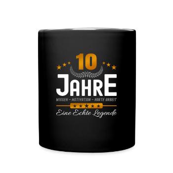 10. Jubiläum - Firmenjubiläum - Tasse einfarbig - Schwarz - Vorne