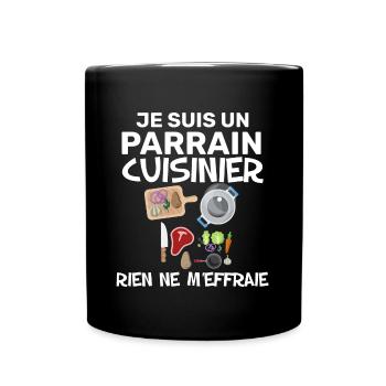 Citation Parrain Cuisinier Humour Cuisine - Mug uni - noir - Devant