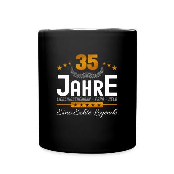 35 Jahre Lieblingsehemann - Tasse einfarbig - Schwarz - Vorne