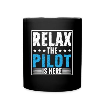Détendez-vous le pilote est ici - Mug uni - noir - Devant
