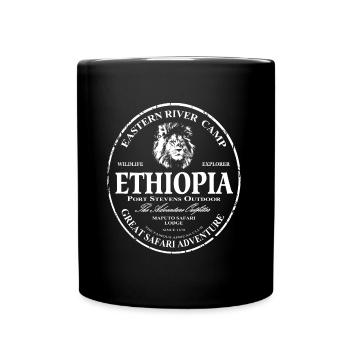 0190 Ethiopia Lion 01b - Full Colour Mug - black - Front