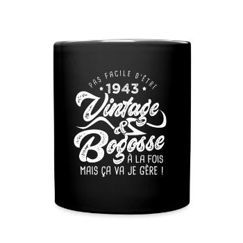 1943 Anniversaire vintage bogosse de 80 Ans - Mug uni - noir - Devant