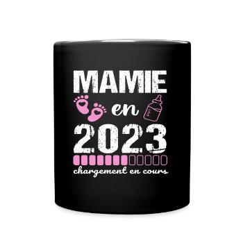 Mamie en 2023 annonce naissance cadeau grand-mère - Mug uni - noir - Devant