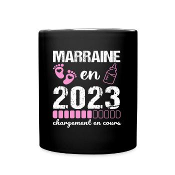 Marraine en 2023 cadeau pour future marraine - Mug uni - noir - Devant