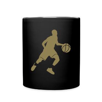 Basketballer Silhouette - Tasse einfarbig - Schwarz - Vorne