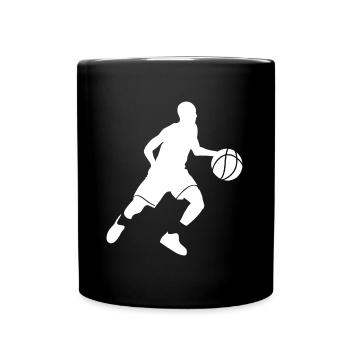 Basketballer Silhouette - Tasse einfarbig - Schwarz - Vorne