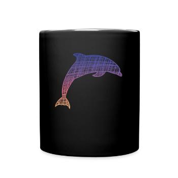 Delfin Dolphin - Tasse einfarbig - Schwarz - Vorne
