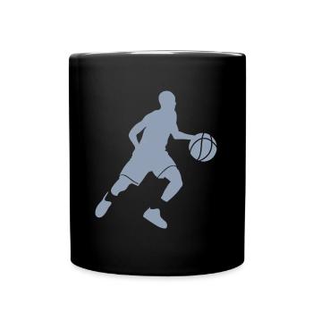 Basketballer Silhouette - Tasse einfarbig - Schwarz - Vorne