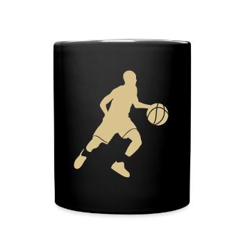 Basketballer Silhouette - Tasse einfarbig - Schwarz - Vorne