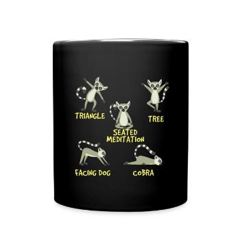Yoga Lémurien - Mug uni - noir - Devant