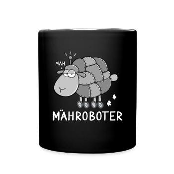 Mähroboter - Tasse einfarbig - Schwarz - Vorne