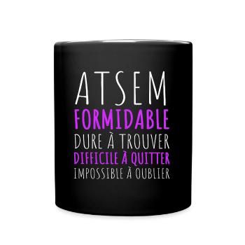 Atsem formidable dure à trouver cadeau merci atsem - Mug uni - noir - Devant