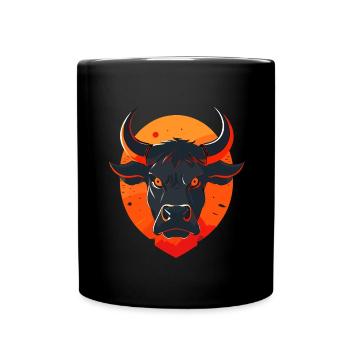 Bull Bull Buffalo - Full Colour Mug - black - Front