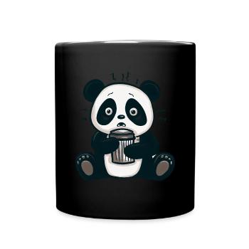 Caffeine Panda: From Morning Grouch to Early Riser - Full Colour Mug - black - Front