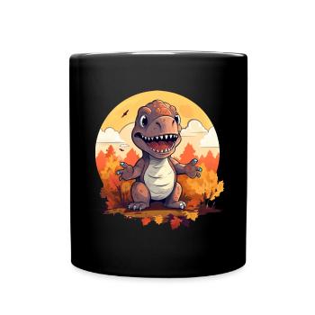 Autumn Trex: Foliage, Leaves and Sunset - Full Colour Mug - black - Front