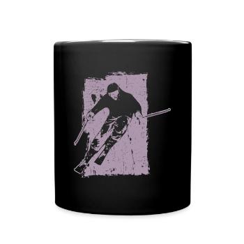 Skiing adventures in grunge style: winter magic in the - Full Colour Mug - black - Front