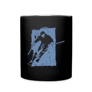 Skiing adventures in grunge style: winter magic in the - Full Colour Mug - black - Front