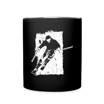 Skiing adventures in grunge style: winter magic in the - Full Colour Mug - black - Front