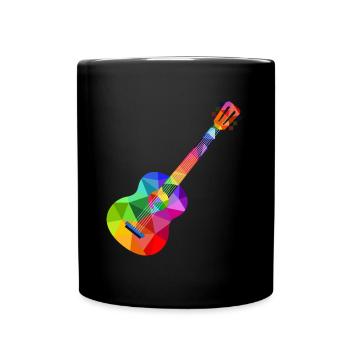 Bunte Regenbogen Gitarre Rainbow Musik Gitarrist - Tasse einfarbig - Schwarz - Vorne