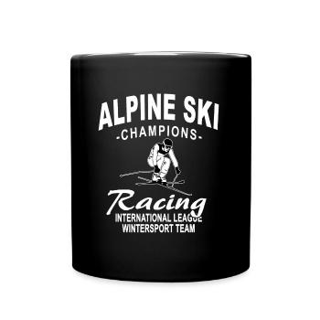 Ski alpine - Ski Abfahrt - Slalom - Skifahrer - Tasse einfarbig - Schwarz - Vorne