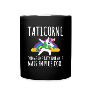 Taticorne humour tata cadeau tante licorne - Mug uni - noir - Devant