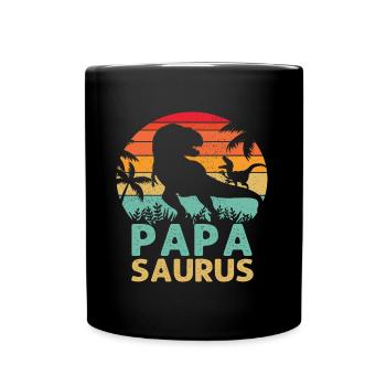 Papasaurus T Rex Dinosaure Papa Saurus Humour Père - Mug uni - noir - Devant