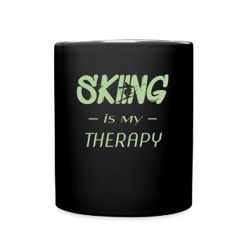 Ski, Winter, Skifahren, Schnee, Sport - Tasse einfarbig - Schwarz - Vorne