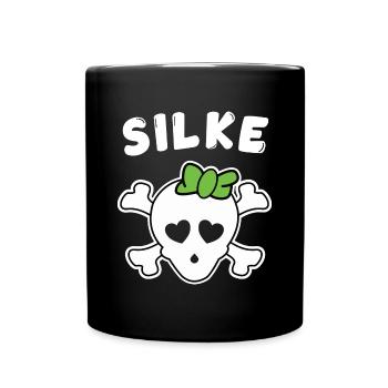 Piratin Silke Design für Mädchen und Frauen - Tasse einfarbig - Schwarz - Vorne