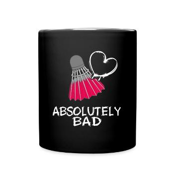 Badminton Federball Crossminton Federballspieler - Tasse einfarbig - Schwarz - Vorne