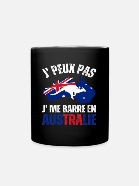 Je peux pas j' me barre en Australie cadeau - Mug uni - noir