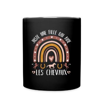 Juste une fille qui adore les chevaux cadeau - Mug uni - noir - Devant