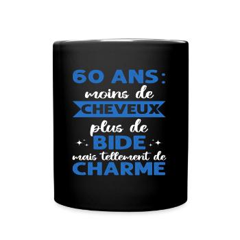 60 ans humour cadeau 60 ème anniversaire homme - Mug uni - noir - Devant