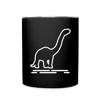 Brontosaurus Dino Gift - Full Colour Mug - black - Front