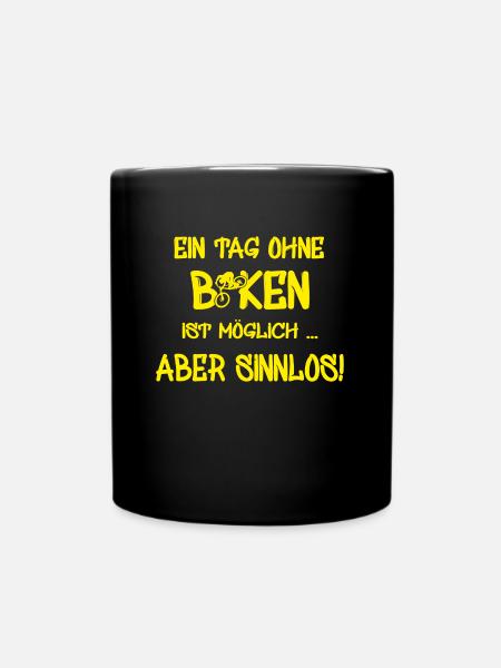Biken Fahrrad Bicycle - Tasse einfarbig - Schwarz