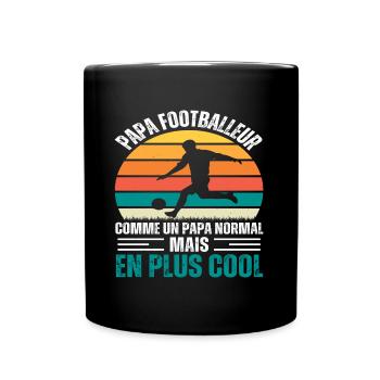 Papa footballeur humour foot cadeau fête des pères - Mug uni - noir - Devant