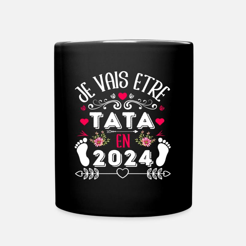 Je vais être tata en 2024 cadeau annonce naissance - Mug uni - noir