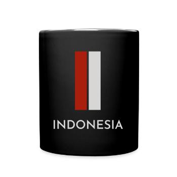 Indonesian flag, Indonesian pride - Full Colour Mug - black - Front
