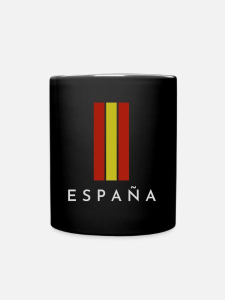 Flagge Spaniens, spanischer Stolz - Tasse einfarbig - Schwarz