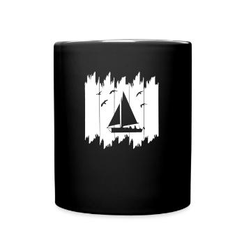 Segeln - Tasse einfarbig - Schwarz - Vorne