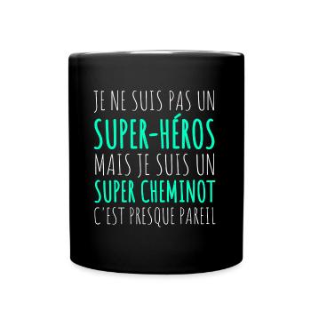 Super cheminot humour conducteur de train cadeau - Mug uni - noir - Devant